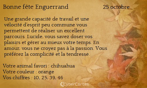 Carte bonne fête Enguerrand