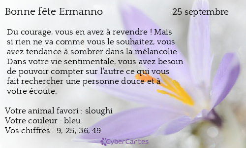 Carte bonne fête Ermanno
