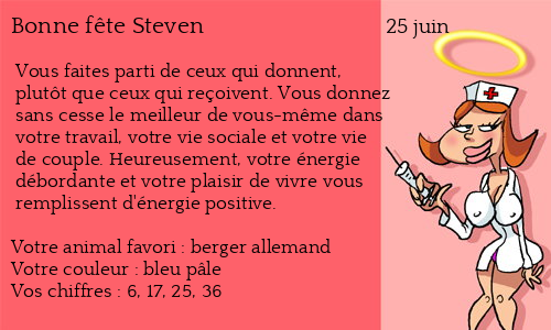 Carte bonne fête Steven