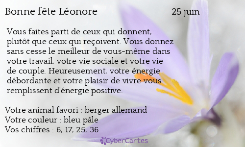 Carte bonne fête Léonore