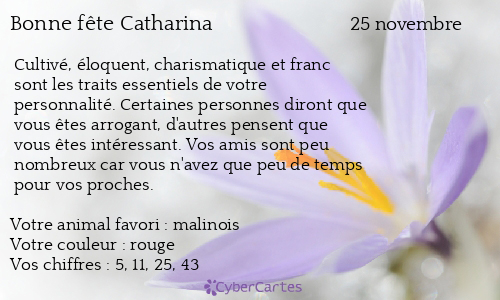 Carte bonne fête Catharina