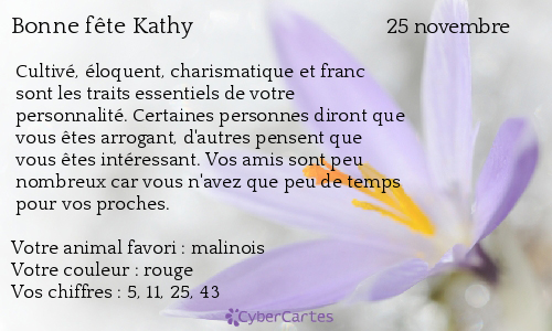 Carte bonne fête Kathy