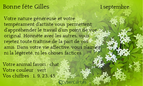 Carte bonne fête Gilles