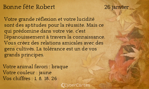 Carte bonne fête Robert