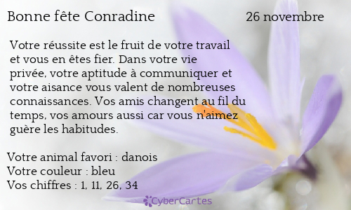 Carte bonne fête Conradine