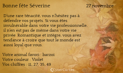 Carte bonne fête Séverine