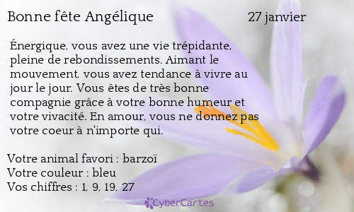 Carte Bonne Fete Angelique 27 Janvier