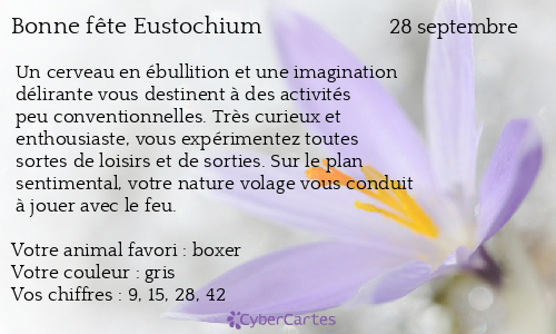 Carte bonne fête Eustochium