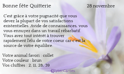 Carte bonne fête Quitterie