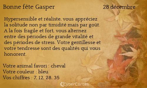 Carte bonne fête Gasper
