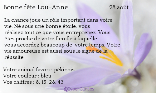 Carte bonne fête Lou-Anne