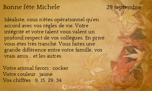 Carte bonne f&ecirc;te Michele