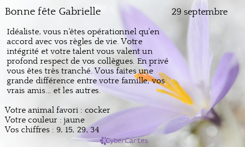Carte bonne fête Gabrielle