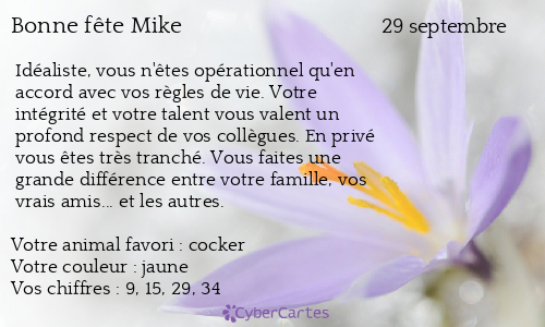 Carte bonne fête Mike