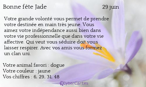 Carte Bonne Fete Jade 29 Juin