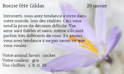 Carte bonne fête Gildas