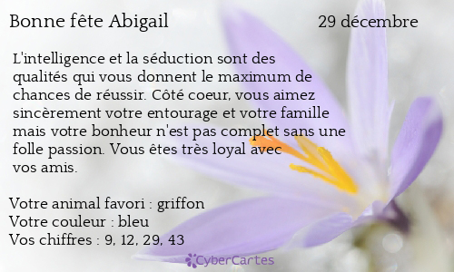 Carte bonne fête Abigail