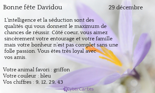 Carte bonne fête Davidou