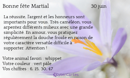 Carte Bonne Fete Martial 30 Juin