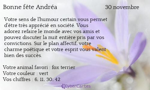 Carte bonne fête Andréa