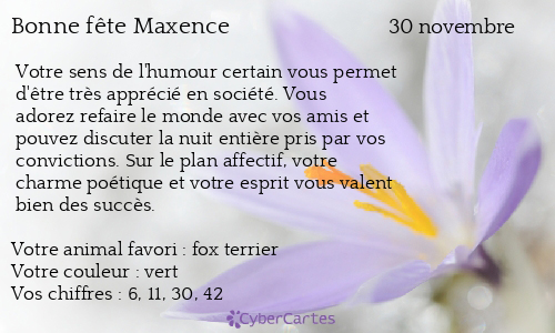 Carte bonne fête Maxence