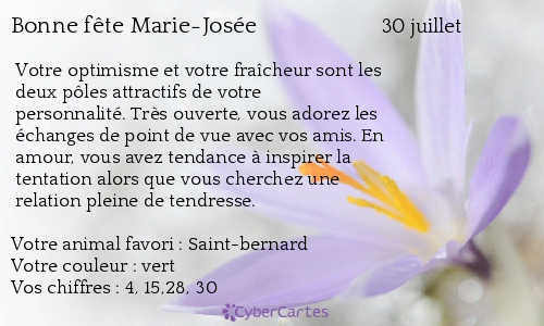 Carte Bonne Fete Marie Josee 30 Juillet