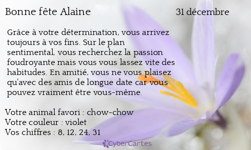 Carte bonne fête Alaine