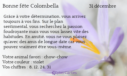 Carte bonne f&ecirc;te Colombella