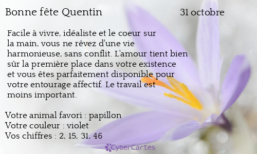 Carte Bonne Fete Quentin 31 Octobre