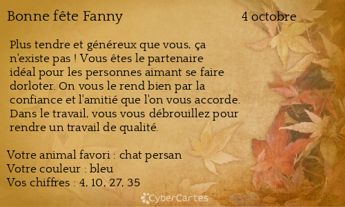 Carte bonne fête Fanny