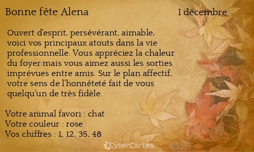 Carte bonne fête Alena