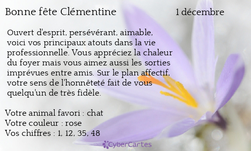 Carte bonne fête Clémentine