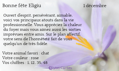 Carte bonne fête Eligiu