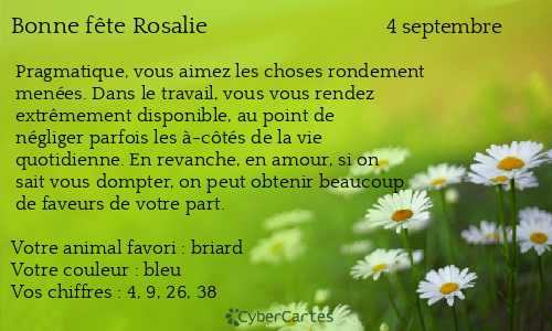 Carte bonne fête Rosalie