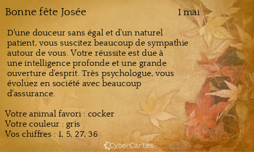Carte bonne fête Josée