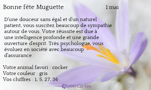 Carte bonne fête Muguette