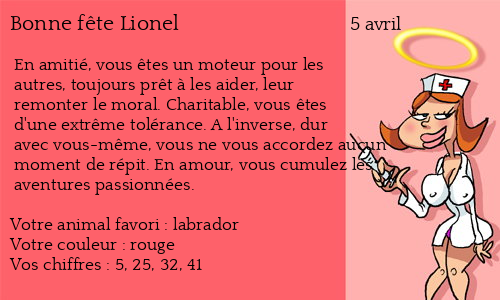 Carte Bonne Fete Lionel 5 Avril