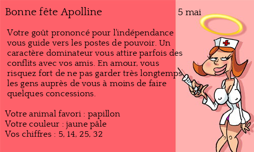 Carte bonne fête Apolline