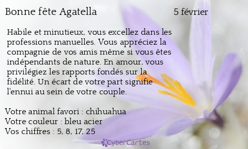 Carte bonne fête Agatella