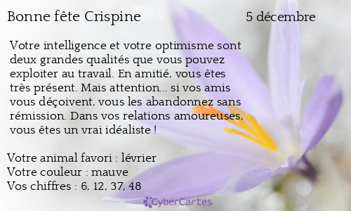 Carte bonne fête Crispine