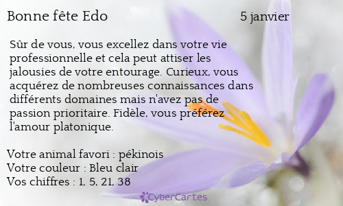 Carte bonne fête Edo