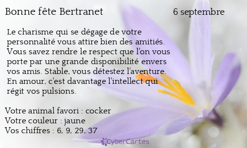 Carte bonne fête Bertranet