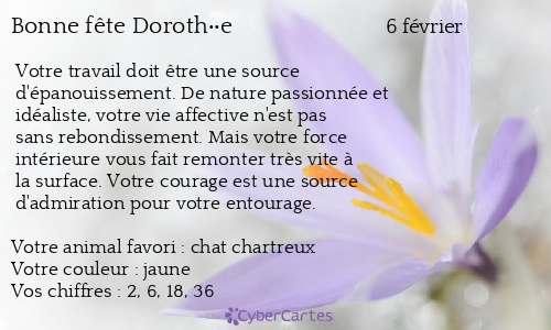 Carte bonne fête Doroth��e