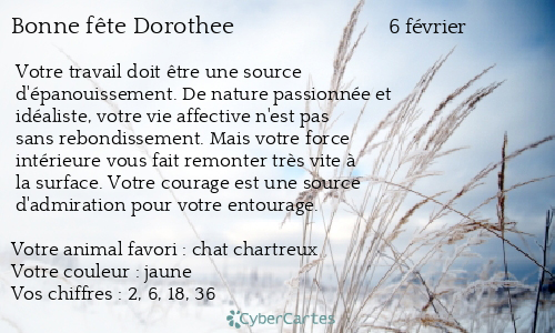 Carte bonne fête Dorothee