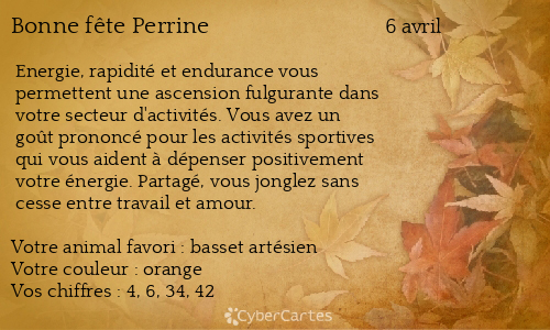 Carte bonne fête Perrine
