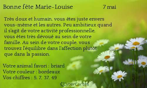 Carte bonne fête Marie-Louise