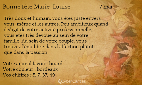 Carte bonne fête Marie-Louise