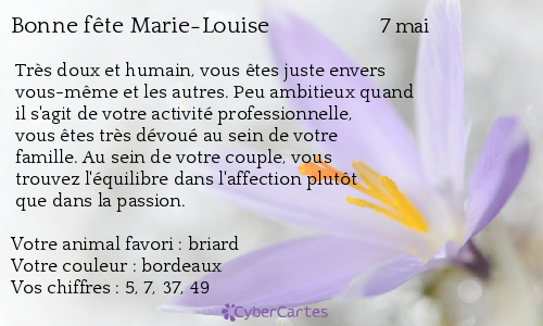 Carte Bonne Fete Marie Louise 7 Mai