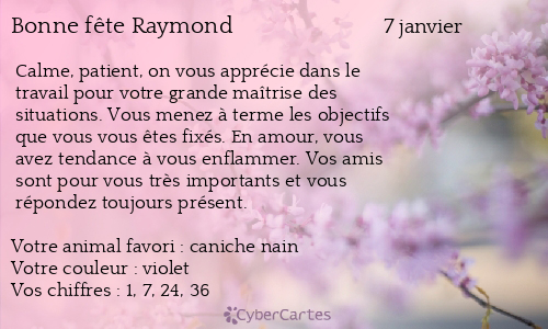 Carte bonne fête Raymond