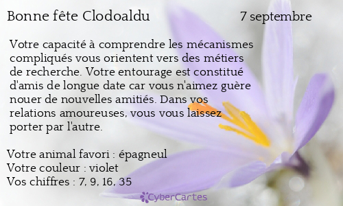 Carte bonne fête Clodoaldu